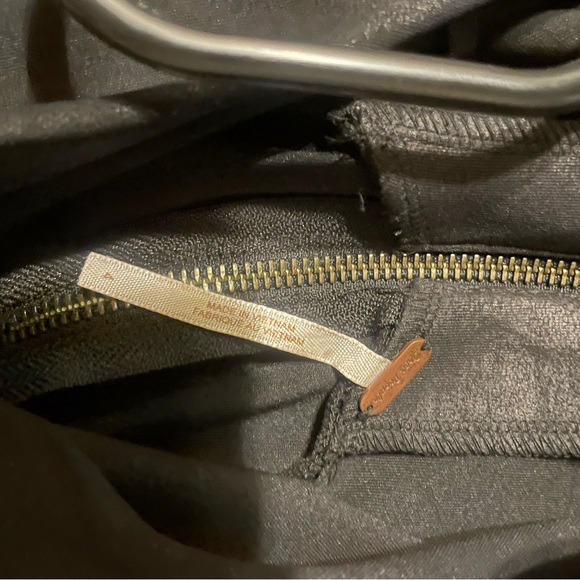 FREE PEOPLE Black Moonlight Romper Faux Leather, Coated Knit, Size 4 - Picture 4 of 5